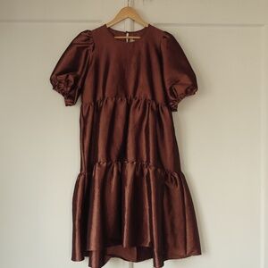 Ali Golden Party Dress in Shiny Copper *EUC*